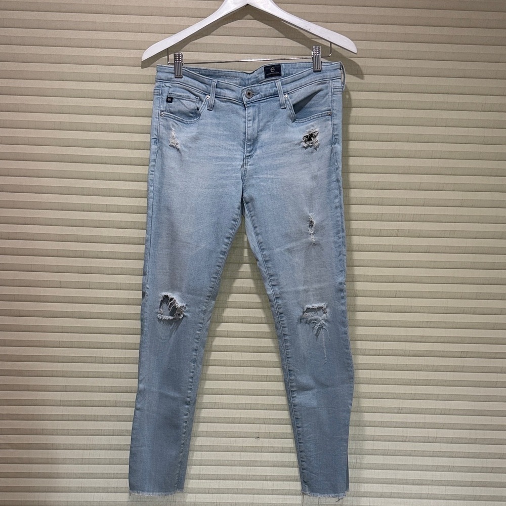 AG Light Blue Distressed Women Jeans